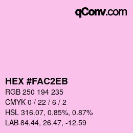 Código de color: HEX #FAC2EB | qconv.com