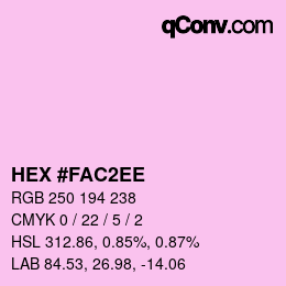Código de color: HEX #FAC2EE | qconv.com