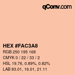 カラーコード: HEX #FAC3A8 | qconv.com