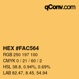 カラーコード: HEX #FAC564 | qconv.com