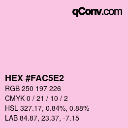 颜色代码: HEX #FAC5E2 | qconv.com