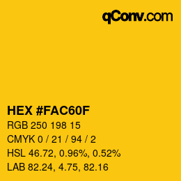 Farbcode: HEX #FAC60F | qconv.com