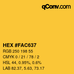 Color code: HEX #FAC637 | qconv.com