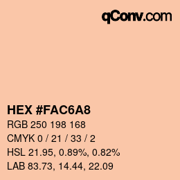 カラーコード: HEX #FAC6A8 | qconv.com