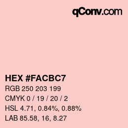 Color code: HEX #FACBC7 | qconv.com