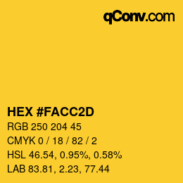 カラーコード: HEX #FACC2D | qconv.com