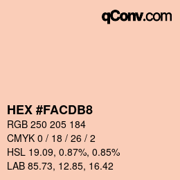 カラーコード: HEX #FACDB8 | qconv.com