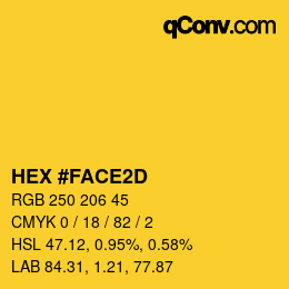 Color code: HEX #FACE2D | qconv.com