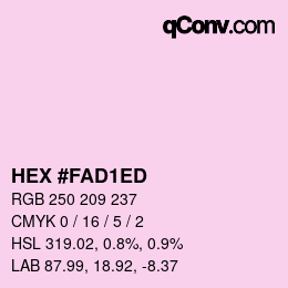 颜色代码: HEX #FAD1ED | qconv.com