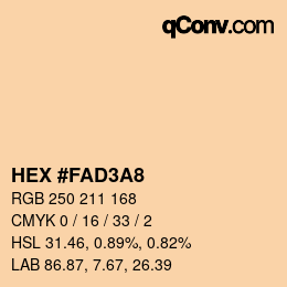 颜色代码: HEX #FAD3A8 | qconv.com