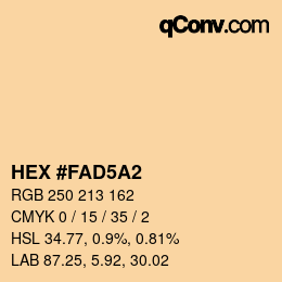 Farbcode: HEX #FAD5A2 | qconv.com