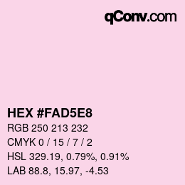 カラーコード: HEX #FAD5E8 | qconv.com