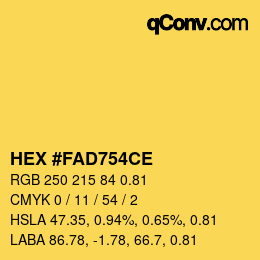 Código de color: HEX #FAD754CE | qconv.com