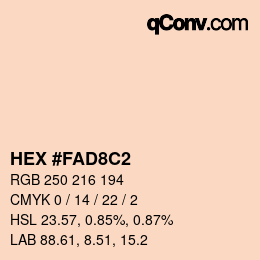 Color code: HEX #FAD8C2 | qconv.com