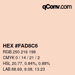 Color code: HEX #FAD8C6 | qconv.com