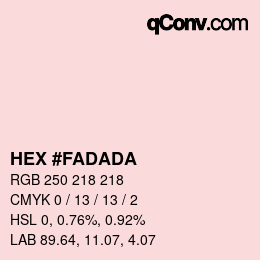 Color code: HEX #FADADA | qconv.com