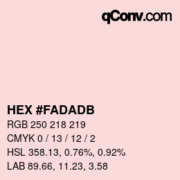 Color code: HEX #FADADB | qconv.com