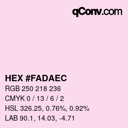 Farbcode: HEX #FADAEC | qconv.com