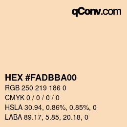 Color code: HEX #FADBBA00 | qconv.com