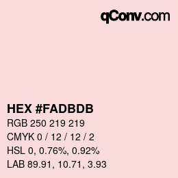 Color code: HEX #FADBDB | qconv.com