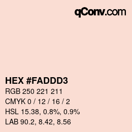 Color code: HEX #FADDD3 | qconv.com