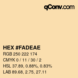 Color code: HEX #FADEAE | qconv.com