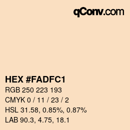 カラーコード: HEX #FADFC1 | qconv.com