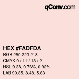 カラーコード: HEX #FADFDA | qconv.com