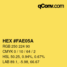 カラーコード: HEX #FAE05A | qconv.com