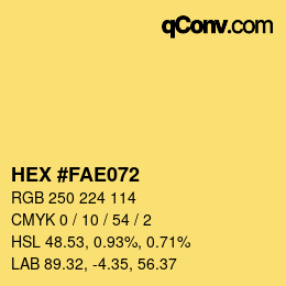 Color code: HEX #FAE072 | qconv.com