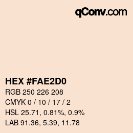 Color code: HEX #FAE2D0 | qconv.com