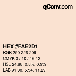 カラーコード: HEX #FAE2D1 | qconv.com