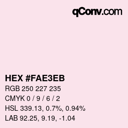 Color code: HEX #FAE3EB | qconv.com