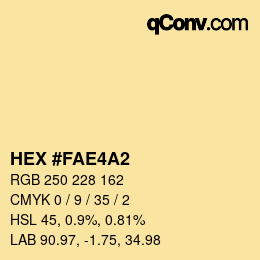 Color code: HEX #FAE4A2 | qconv.com