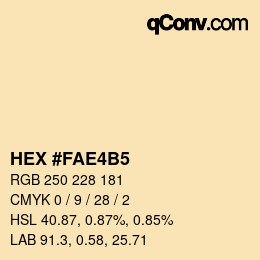 Color code: HEX #FAE4B5 | qconv.com