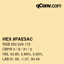 Color code: HEX #FAE5AC | qconv.com