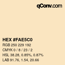 Color code: HEX #FAE5C0 | qconv.com