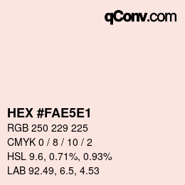 Color code: HEX #FAE5E1 | qconv.com