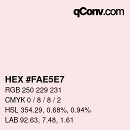 Código de color: HEX #FAE5E7 | qconv.com