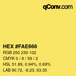 Farbcode: HEX #FAE666 | qconv.com