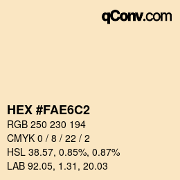Color code: HEX #FAE6C2 | qconv.com