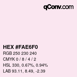 Color code: HEX #FAE6F0 | qconv.com