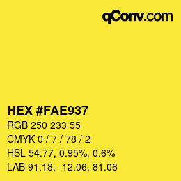 Color code: HEX #FAE937 | qconv.com