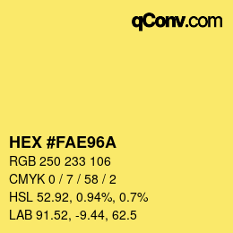 Color code: HEX #FAE96A | qconv.com