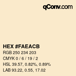 Color code: HEX #FAEACB | qconv.com
