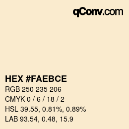 Color code: HEX #FAEBCE | qconv.com