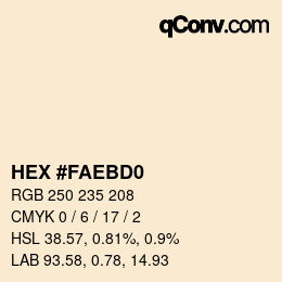 Color code: HEX #FAEBD0 | qconv.com