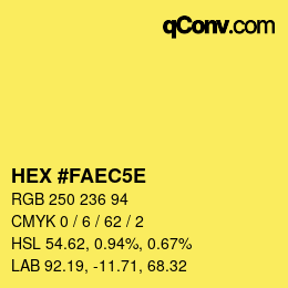 カラーコード: HEX #FAEC5E | qconv.com