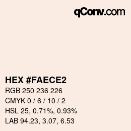 Color code: HEX #FAECE2 | qconv.com