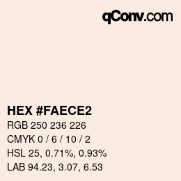 Color code: HEX #FAECE2 | qconv.com